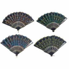 Fabric Chinese Oriental Flower Design Hand Fan - Random Design Supplied 53160