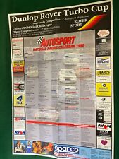 DUNLOP ROVER TURBO CUP AUTOSPORT NATIONAL RACING CALENDAR 1996 POSTER XB