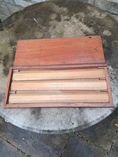 Vintage Engine Divided Three Wooden Rulers Elliott Bros London In Box