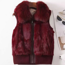 Womens Fox Fur Collar Rabbit