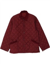 LEADER Mens Quilted Jacket UK 36 Small Burgundy AQ11