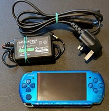 Sony PSP 3000 Vibrant Blue Slim & Lite Console + Charger & 8gb SD Card