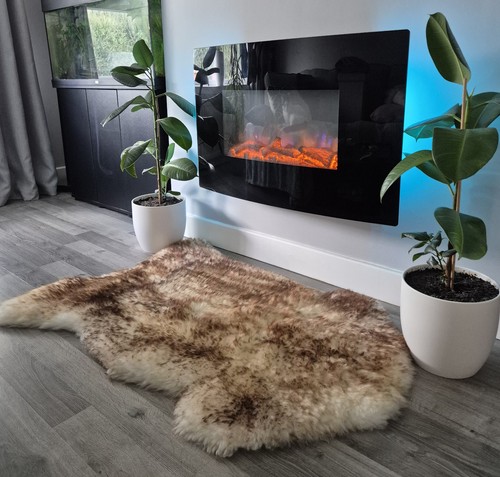 Natural sheepskin rug real - natural,