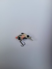 Hand Made Mini Rabbit Lure Crafted From Balsa Wood, White With Pink Tail
