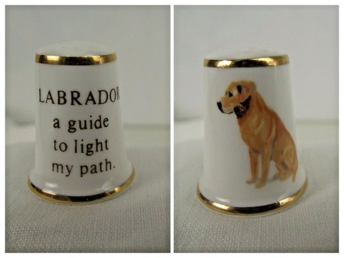 Aynsley china thimble - thimble, golden