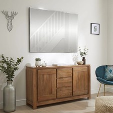 Wall Mirror Simplistic Rectangle Bevelled Edge Black Outline H120cm x L90cmxW3cm