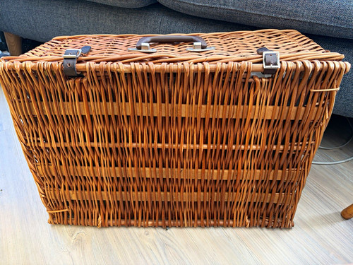 Antler wicker picnic basket - antler,