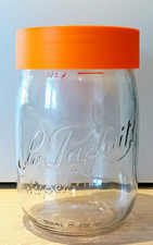 Vintage Retro Le Parfait 'Super' Orange Screw Lid Storage Jar 1L (1000ml) VGC