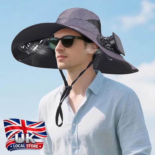 Dual solar fan hat - fan,