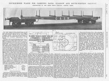 1907 Antique Engineering Print - Double Bogie Wagon For Glasgow and SW Railway