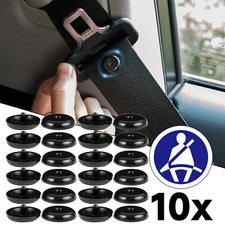 10x Set Seat Belt Stopper Clip Buckle Button holders Stud Pin Black Plastic NEW