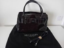 Ben de Lisi Medium Tote Bag. Patent Faux Crocodile With Dustbag VGC