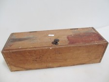 Antique Wooden Box Old Crate Wood Vintage Brass Knob Storage Pine  16.5"W