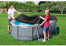 ? Bestway Oval Pool Cover | 3.05m x 2m | Black PVC | Wind-Resistant Shield ?️