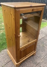 DUCAL VICTORIA SOLID PINE HI FI / GLAZED DOOR DISPLAY CABINET