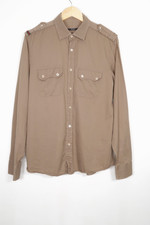 Gucci Military Safari Beige Shirt Mens Epaulet Shoulder Size 41 / 16