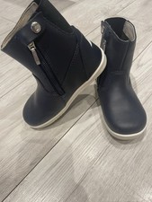 BOBUX Paddington Navy Blue Waterproof Leather Boots Unisex Kids UK7 EU24