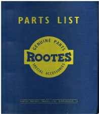 HILLMAN SUPER MINX Mk1 Mk2 SAL CONVERTIBLE ESTATE '61-64 FACTORY PARTS CATALOGUE