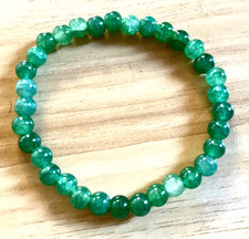 Natural Gorgeous Tsavorite Garnet Bead Bracelet - 7” 17cm - CA510