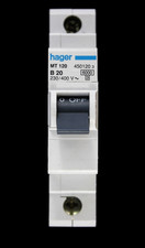 HAGER 20 AMP CURVE B 6kA MCB