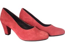 Hotter Joanna Claret Suede Block Heel Shoes UK 3 EU 36 Comfort Fit