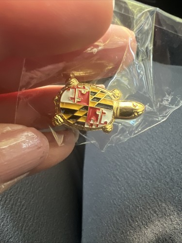 Maryland flag turtle lapel - flag, pin