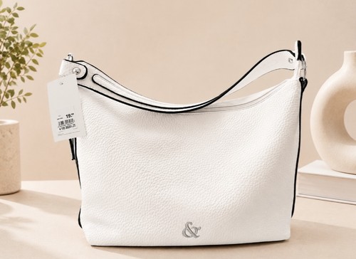 White faux leather shoulder - white,