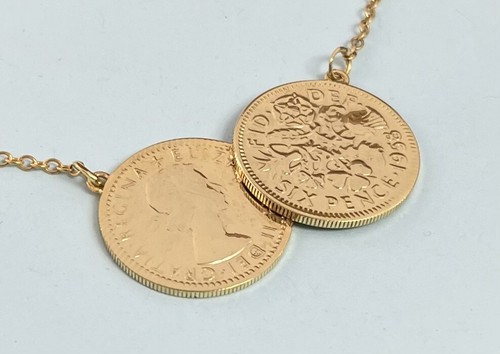 Lucky double sixpence necklace - double,
