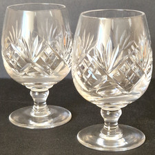 Cut Crystal Brandy Glass Pair
