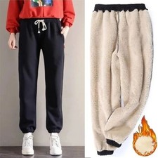 Women Warm Jogging Pants Winter Thick Trousers Fleece Lined Joggers Sports pants