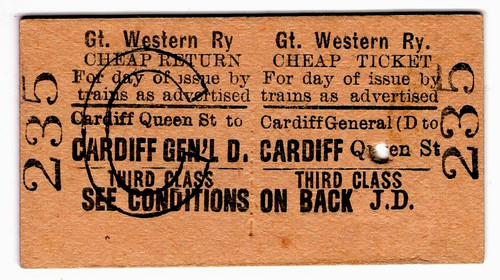 Railway ticket w r - ticket:, g.w.r