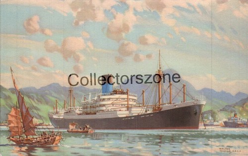 Blue funnel line - blue, ship