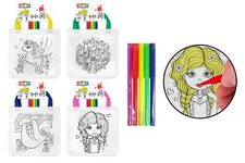 4 X TOTE BAGS KIDS COLOUR YOUR