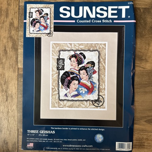 Sunset three geishas counted - three,