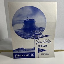 1950 The Everett Hunter Boat Co. Twin Cabin Cruiser Boating Catalog Vintage