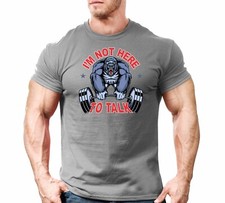 Gorilla Beast T Shirt Gym Motivation Workout Training Bodybuilding Top