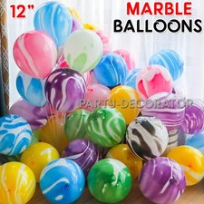 Marble Balloons 12" Agate Helium Tie Dye Balons Birthday Baby Shower Decor UK
