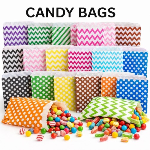 Candy stripe paper bags - candy,