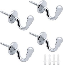 Silver Curtain Tie Back Hooks