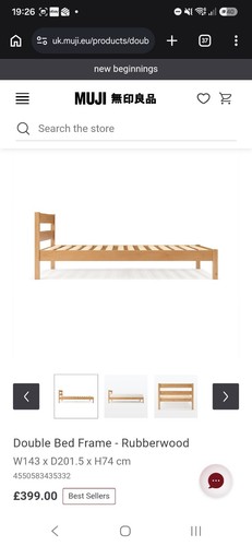 Muji double bed frame - double, ‐