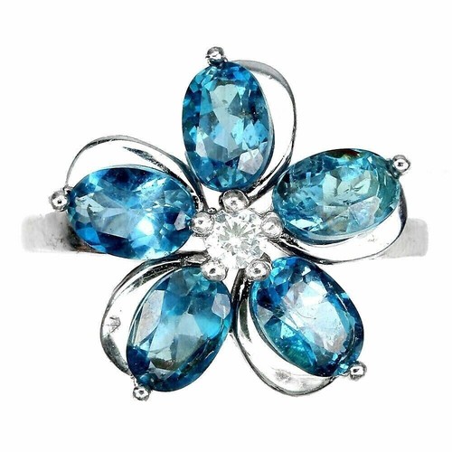 Silver ring london - topaz, blue