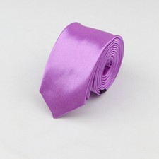 Men boys Solid Colors Slim tie ties Necktie Polyester Narrow Cravat Formal UK