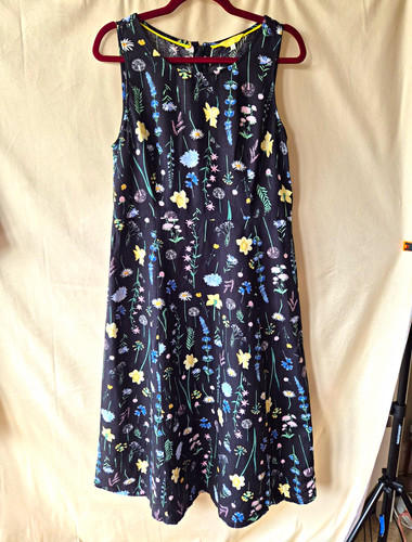 Joules black floral line - joules, a-line
