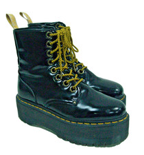 Dr Martens Vegan Jadon Max UK6.5 EU40 US8.5 Patent Black Platform Lace Up Boots