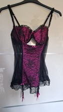 Women’s size 18 Black /Pink lace sheer chemise sexy lingerie La Senza