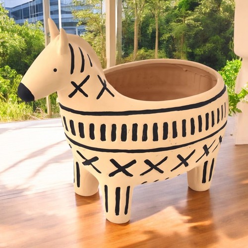 Zebra ceramic planter indoor - planter,