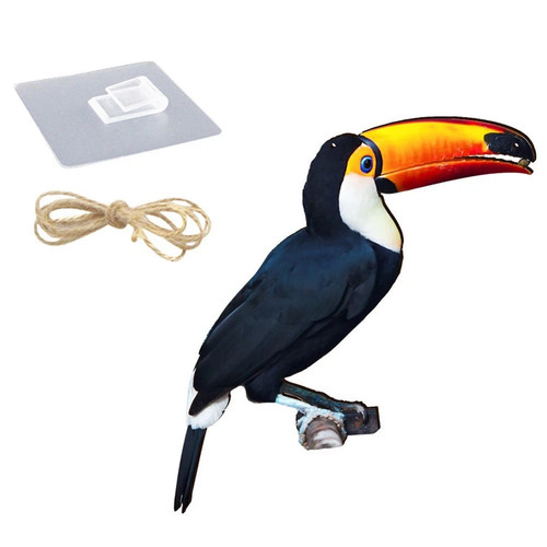 Wooden hanging toucan bird - wooden,