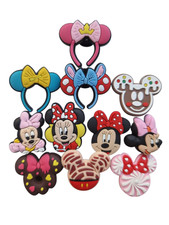 Lot of 11 Minnie Mouse Croc Charms Series Bow Shoe  Charms for Kids Boy & Girl