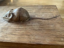 Mouseman of Kilburn Carved Tricket Box Hand Made in Oak