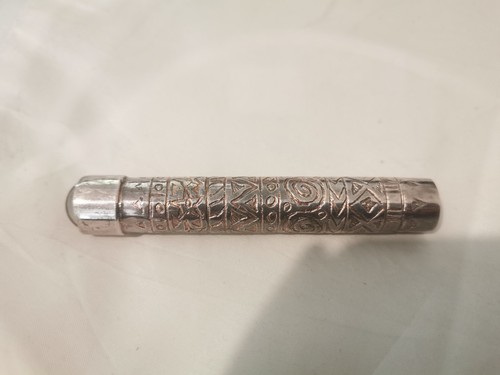 White metal engraved - white,
